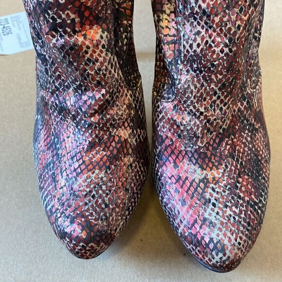 Carlos Santana Tall Boots 5.5 Platform High Heels Snake Reptile Stretch Fit Sexy - Picture 6 of 11